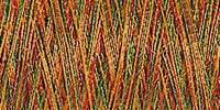 Spool of variegated red, green and gold metallic thread code 7027