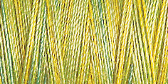 Spool of variegated yellow and green variegated cotton thread - 30 weight - code 4017