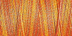 Spool of variegated yellow and orange 30 weight cotton quilting thread - code 4004