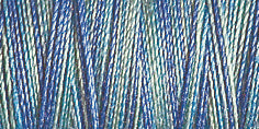 Spool of variegated light and mid blue 30 weight quilting thread - code 4014