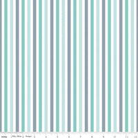 Riley Blake Sharktown Stripes - Teal - Quilting Fabric