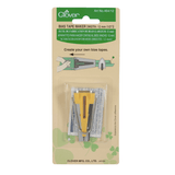 Bias tape maker in a silver coloured metal with yellow mid section - 12mm