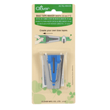 Bias tape maker in a silver coloured metal with blue mid section - 25mm