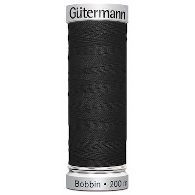 Spool of Gutermann Bobbin Thread for embroidery in black. Code 1005,