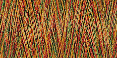 Spool of variegated red, green and gold metallic thread code 7027