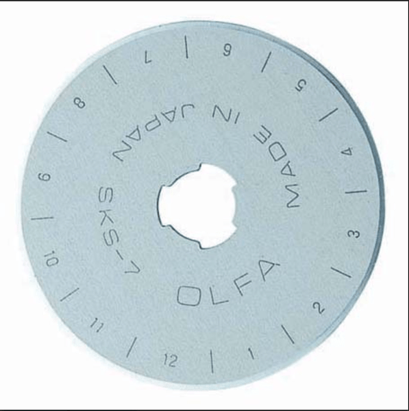 A circular 45mm replacement rotary cutter blade