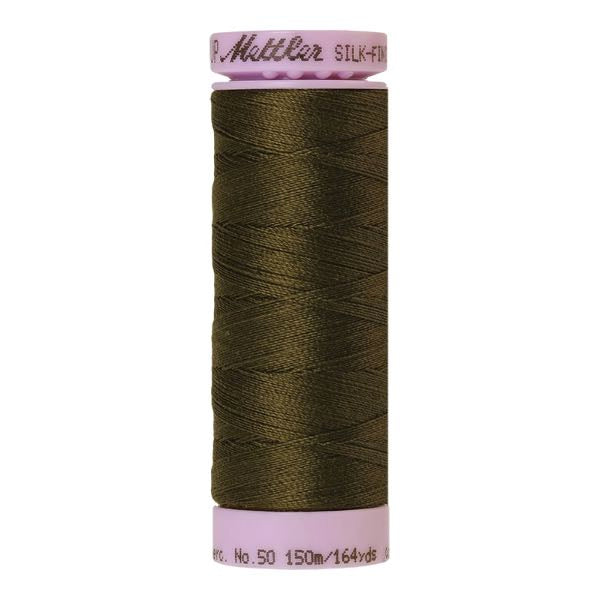 Spool of dark olive green coloured cotton thread - Golden Brown code 0667